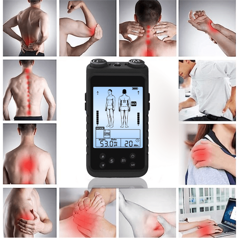 Tens Unit Muscle Stimulator Machine - Dual Channel Electronic Pulse  Massager Muscle Massager for Pain Relief Therapy