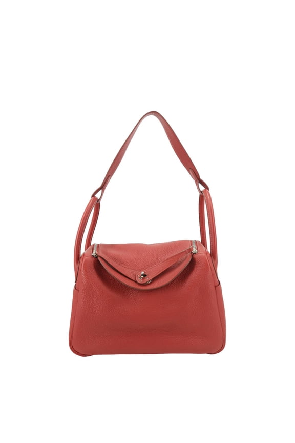 Pre-Owned Hermes Lindy Clemence Leather Shoulder Bag Red