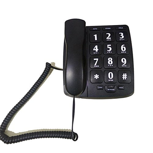 MegFong MF02B Large Button Phone for Elderly Senior Amplified Corded