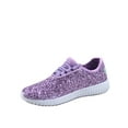 thumbnail image 2 of Remy-18 Women's Fashion Flat Glitter Light weight Lace Up Rubber Running Athletic Shoes ( Purple, 10 ), 2 of 2