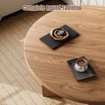 thumbnail image 3 of Rophefx 35.4" Wood Round Dining Table for 4,Modern Kitchen Table with Thick Tabletop,Sturdy Table Legs,Farmhouse Circle Dining Tables for Kitchen,Coffee,Dining Room,Living Room,Walnut, 3 of 9