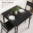 thumbnail image 6 of Twister.CK 3 Piece Dining Table and Chairs Set, Kitchen Table Set for 2, Square Breakfast Table for Apartment Dining Room Small Kitchen Home, Black, 6 of 8
