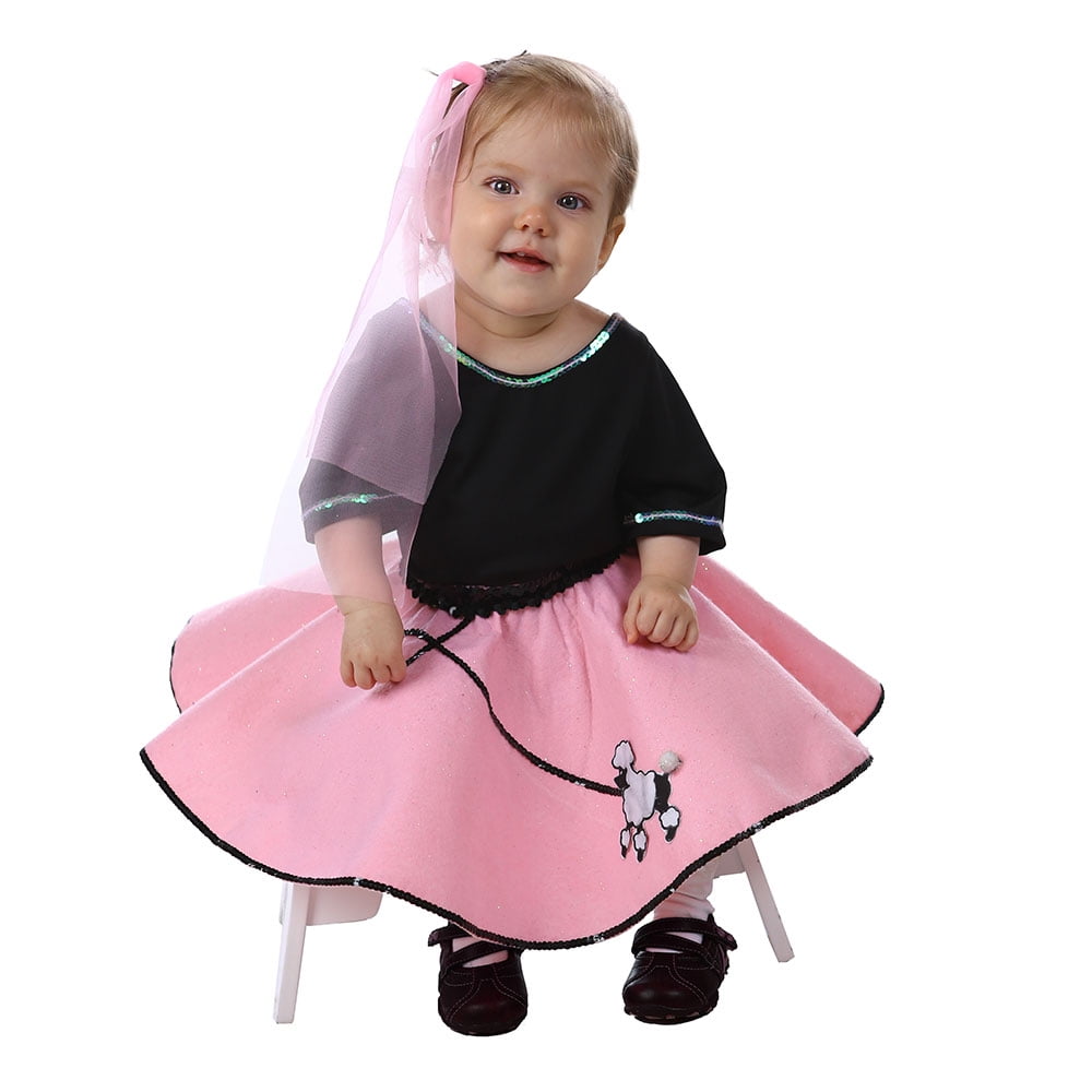 Toddler 50's Pink Poodle Skirt Halloween Set Costume - Walmart.com ...