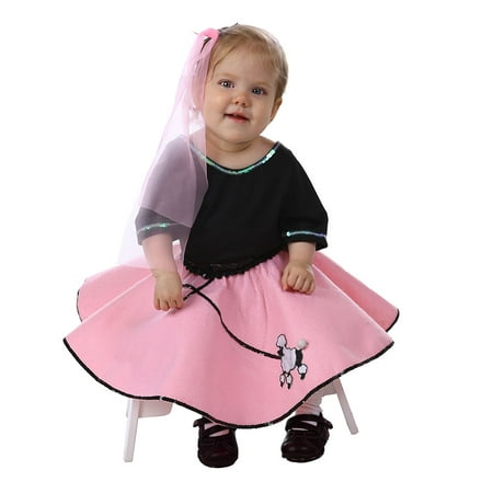 Toddler 50's Pink Poodle Skirt Halloween Set Costume