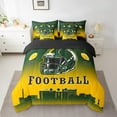 thumbnail image 2 of jejeloiu American Ball Sport City Bedding Comforter Set,7pcs,Kids Ball Game Queen Bedding Sets,Rugby Helmet Queen Sheet Sets For Boys,Lightweight Room Decoration Reversible, 2 of 7