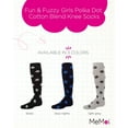 thumbnail image 2 of MeMoi Fun & Fuzzy Girls Polka Dot Cotton Blend Knee Socks - Girls - Female, 12, Black, 2 of 7