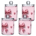 thumbnail image 2 of Valentine Effiel Tower with Bows Hearts Translucent Plastic Cans Storage Canisters with Lid Set of 2, 2 of 7