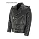 thumbnail image 3 of Chaqueta de cuero PU para hombre, abrigo ajustado a la moda, cuello vuelto, ropa de calle, 4XL, 3 of 5