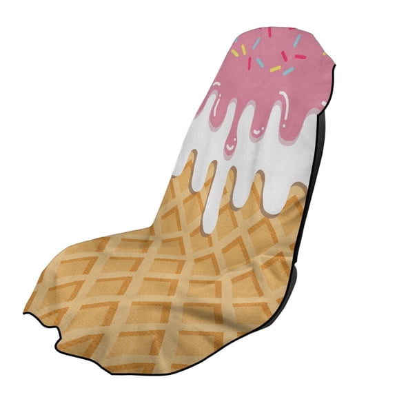 XYZCANDO Ice Cream Print Car Seat Protector Breathable for Beach Workout Travel, Sweatproof Lightweight Car Cushion Seat Covers Anti-Slip