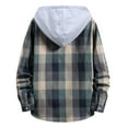 thumbnail image 4 of cllios Flannel Shirts Men Clearance Plaid Hoodies Streetwear Button Down Shirt Jacket Modern Fit Long Sleeve Cardigan Jacket, 4 of 5