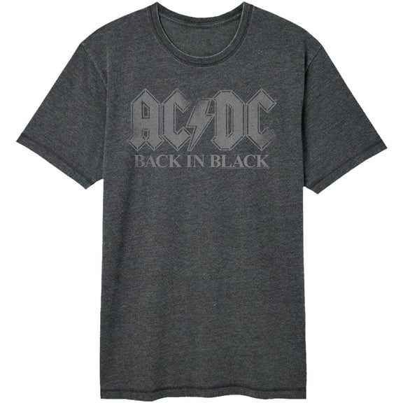 AC/DC Bib Logo Black Adult S/S Vintage Wash Tshirt L