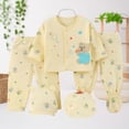 thumbnail image 2 of Ccpelsie Newborn Baby Boy Clothes And Toddler Five Piece Cotton Baby Clothing Set Soft And Comfortable Baby Clothing（A-Yellow,0-3 Months), 2 of 9