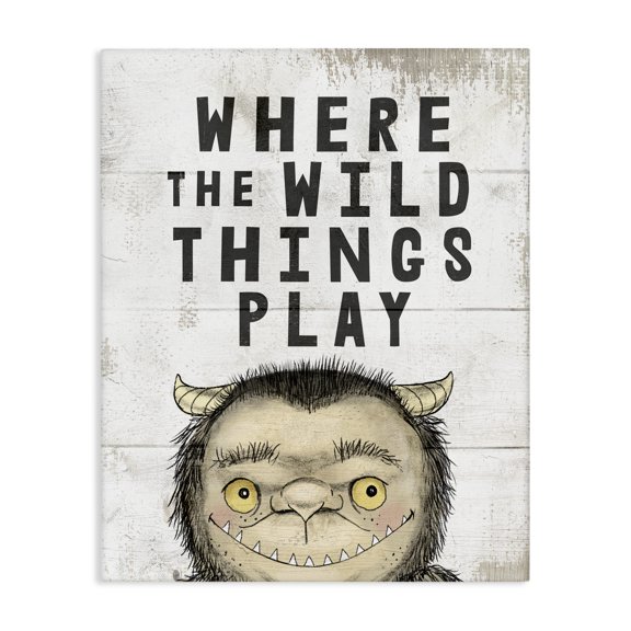 Stupell Industries Bohemian Where Wild Things Play Phrase Mystical Forest Monster Canvas Art, 16 x 20, by Lil' Rue