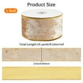 thumbnail image 2 of 10 Yards Single Face Velvet Wired Ribbon golden Edged Polyester Back Ribbon for Bowknot Making PapayaWhip 2-1/2 inch(63mm), 2 of 5