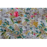 Indian Handmade Queen Cotton Kantha Quilt throw Blanket Bedspread Vintage Quilt