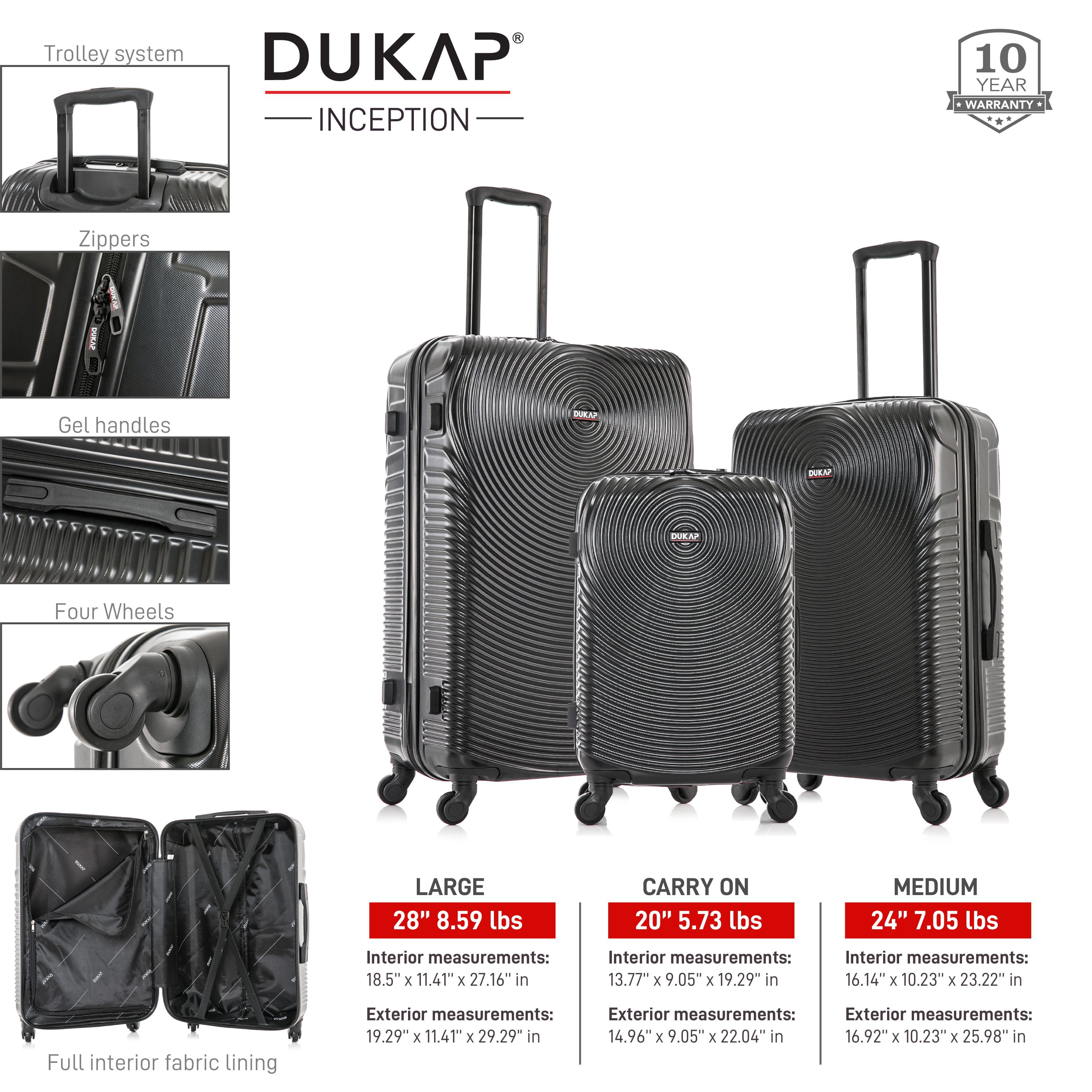 TOUR Hardside Spinner 4 Piece Luggage Set 12/20/28/32 Inches – Dukap