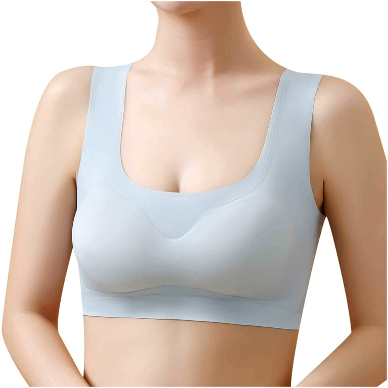 CHGBMOK Plus Size Sports Bras for Womens Plus Size Bra No Steel Ring Push  Up Underwear Vest-Style Sleep Bra Comfort Strap Full Coverage Bra 