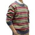 thumbnail image 3 of KelaJuan Men's Autumn Winter Casual Knitwear Long Sleeve Round Neck Colorful Striped Sweater, 3 of 6