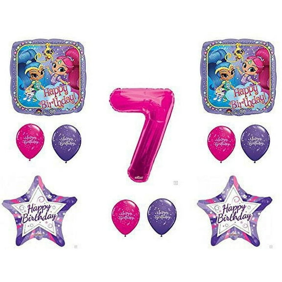 SHIMMER AND SHINE 7th Seventh HAPPY Birthday Party Balloons Decoration Supplies Genie Nick