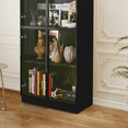 thumbnail image 3 of CBJCBJ 4 Tier Bookcase Display Cabinet with Glass Doors, Black, 68.34 in, 3 of 6