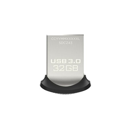 Ultra Fit 32GB USB 3.0 Flash Drive (SDCZ43-032G-GAM46) [Newest Version], An ultra‐small, low‐profile, high‐speed USB 3.0 flash drive that's ideal for notebooks By
