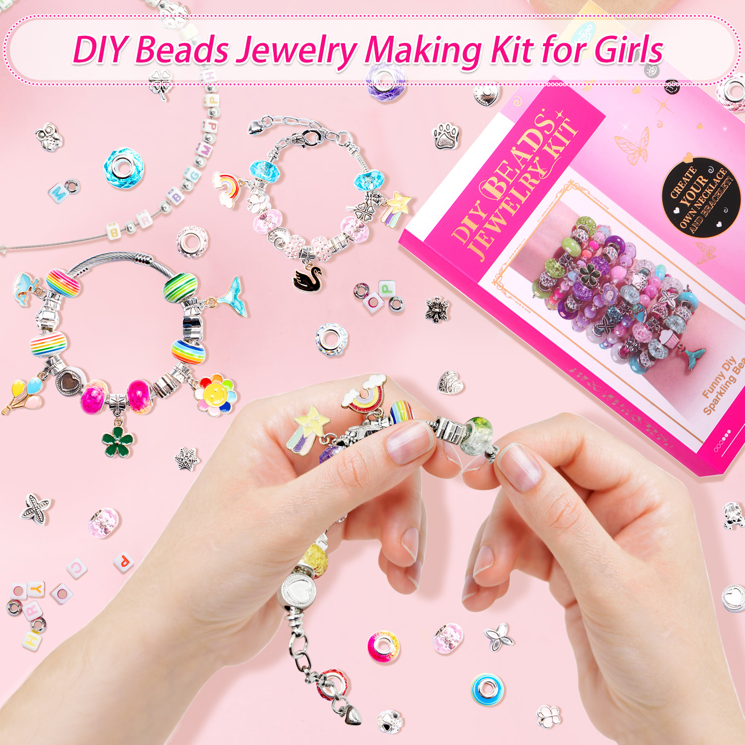 Rirool 198-Piece Beads Bracelet Making Kit for Kids photo 2
