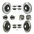 thumbnail image 1 of Transit Auto Front Rear Wheel Hub Bearings Assembly Coated Disc Brake Rotors and Ceramic Pads Kit (10Pc) for Car Lincoln MKC - Left Right Side (Driver Passenger) KBB-117489, 1 of 10