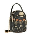 thumbnail image 7 of FORMRS Crossbody Bag for Women Quilted Travel Shoulder Cell Phone Purse with Chain Strap Handbag, Black Halloween Dancing Skeleton, 7 of 7