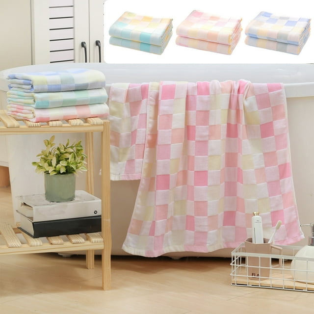 Fiudx Juego de Toallas de Baño Extragrandes, Microfibra Absorbente Ultrasuave, Secado Rápido para Hotel, Spa y Gimnasio, Suave para Pieles Sensibles, Acogedor, 70 X 140 Cm, Azul, Verde y Rosa.