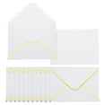thumbnail image 1 of Uxcell 100 Pack A7 Envelopes, 5x7 Card V Flap Envelope Round Edge Valentine Envelopes with Gold Border for Office Wedding Card Invitations Graduation Party Gift, White, 1 of 8