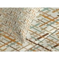 thumbnail image 4 of Ambesonne Abstract Quilted Bedspread Set 3 Pcs, Rounded Colorful Lines, Queen Size, Orange Pale Blue Brown, 4 of 5
