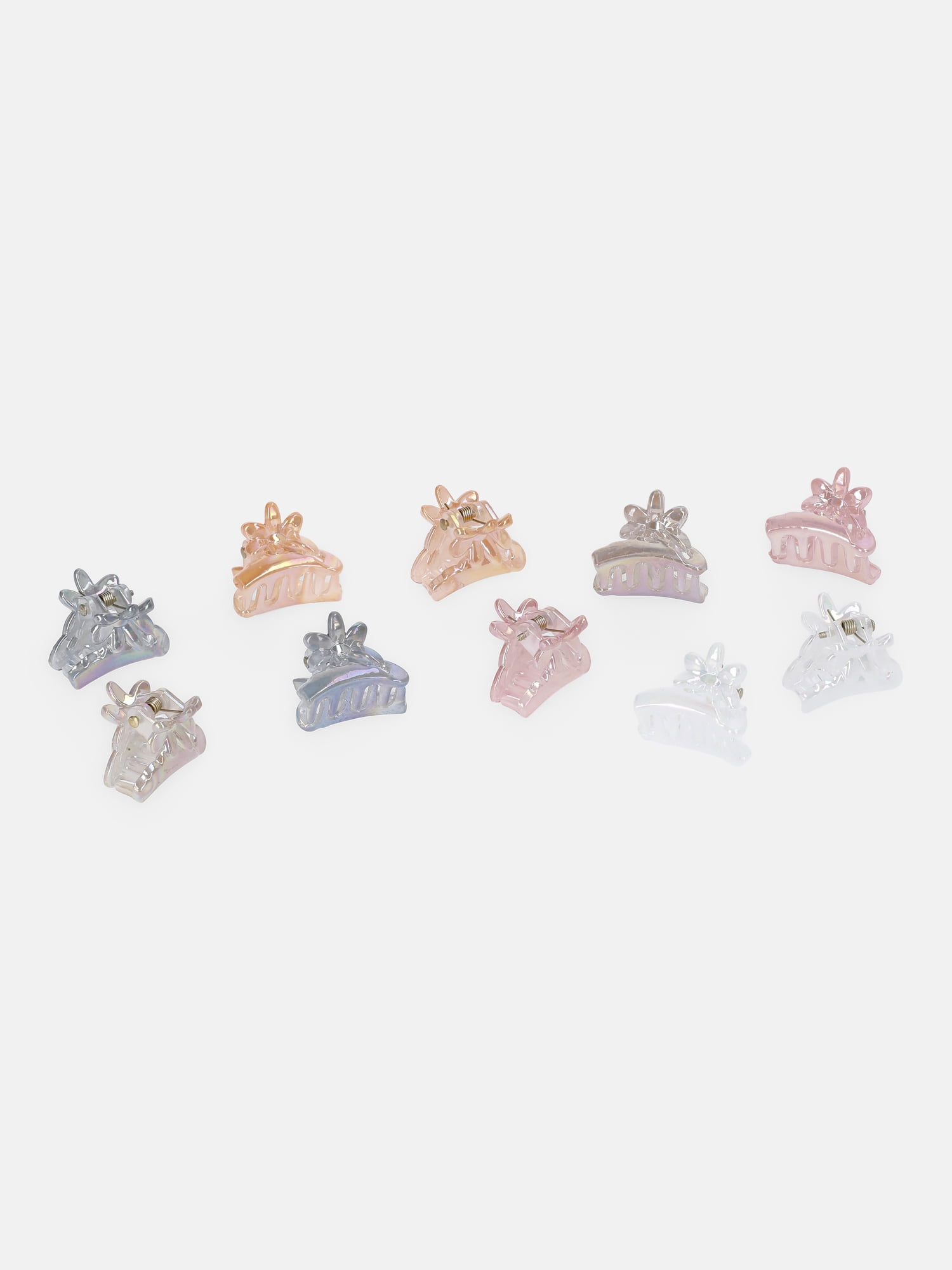 Justice Girls Multi Flower Mini Claw Clips, 10-Piece Set