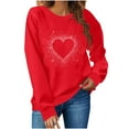 thumbnail image 7 of GuzomFashion Womens Crewneck Sweatshirt - White Sparkling Heart Motif Loose Fit 100% Polyester Machine Washable Plus Size S-XXL Valentine's Day Casual Daily Wear,Size S, 7 of 7