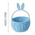thumbnail image 2 of Handmade Easter Basket with Handle,Premium Handcrafted Easter Gift Basket,Rabbit Ear Straw Wicker Easter Egg Candy Basket for Easter Egg Hunting Pink, 2 of 7