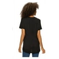 thumbnail image 2 of Felina Ladies' Crew Neck Tee Short Sleeve Texture Slub Jersey Shirt, Black, X-Large, 2 of 2