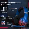 thumbnail image 3 of SPBPQY G2000 Gaming Headsets, Surround Stereo Gaming Headphones with Noise Cancelling Mic, LED Lights & Soft Memory Earmuffs for PS5/ PS4/ Xbox One/Nintendo Switch Mac Computer Games- Brilliant Blue, 3 of 7