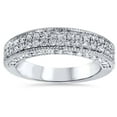thumbnail image 1 of 1 1/10ct Pave Diamond Wedding Ring 14K White Gold, 1 of 4