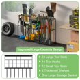 thumbnail image 2 of Heavy Duty 3-Tier Garden Tool Organizer Rack with Hooks, Steel Floor-Mount Design, Black, 48.45"W x 11.42"D x 30.32"H, 2 of 7