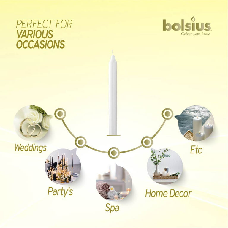 Bolsius Straight Unscented Ivory Candles Pack of 45-7-inch Long