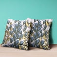 thumbnail image 4 of Amrita Sen Tulip Bouquet Throw Pillow with Removable Cover in Blue Gold White 16x16, 4 of 5
