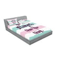 thumbnail image 2 of Ambesonne Saying Fitted Sheet & Pillow Sham Set, Watercolor Stripes Text, Full, Pale Pink Seafoam Plum, 2 of 2