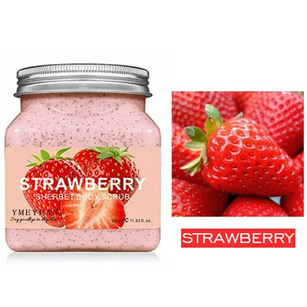 Exfoliante hidratante para cara y cuerpo, exfoliante sin logotipo, fruta orgánica, fresa, Papaya, carbón, lavanda, envío directo, 350MLCHINA Gao Jinjia LED