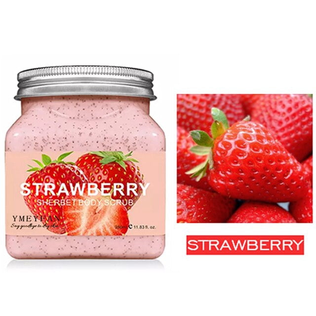 Exfoliante hidratante para cara y cuerpo, exfoliante sin logotipo, fruta orgánica, fresa, Papaya, carbón, lavanda, envío directo, 350MLCHINA Gao Jinjia LED