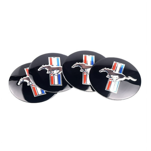 4pcs Car Wheel Rims Hub Center Cover Decals Sticker For Fiesta Focus Fusion Mondeo Ecosport ST Mustang Foose Ranger Shelby mustang flag 56mm