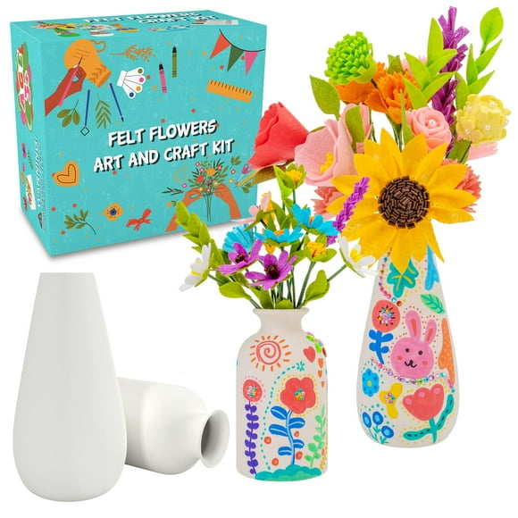 Art Craft Kit FTBox, ramo de flores de fieltro para niñas de 6 a 12 años