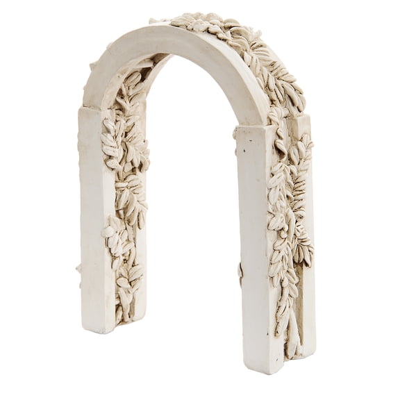 Darice Fairy Garden Accessories Ivory Resin Fairy Arch With Ivy Carvings