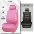 thumbnail image 7 of CAR GRAND Bling Car Seat Covers Front Pair, Shining Rhinestone Diamond Waterproof Faux Leather, Universal Fit Automotive Glitter Crystal Sparkle Strips for Cute Women Girl, solid pink, 7 of 7