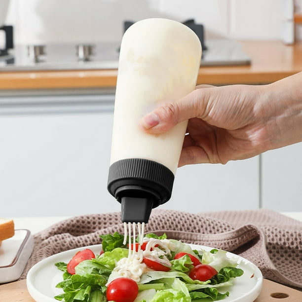 Botella exprimible para condimentos de 350 ml (11 oz) | Dispensador con tapa abatible para aceite, salsas y glaseado | Plástico apto para uso alimentario | Incluye 1 botella