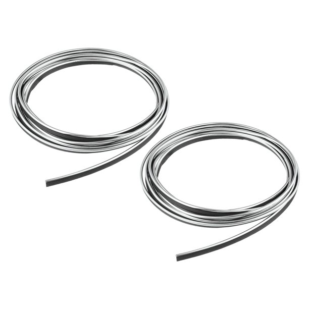 2uds Coche Interior Puerta Tablero Adorno Tira Adorno Ranura Relleno Tono plateado 3 metros