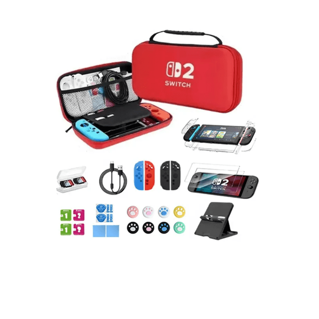 Kit De Accesorios Con Funda Para Nintendo color rojo